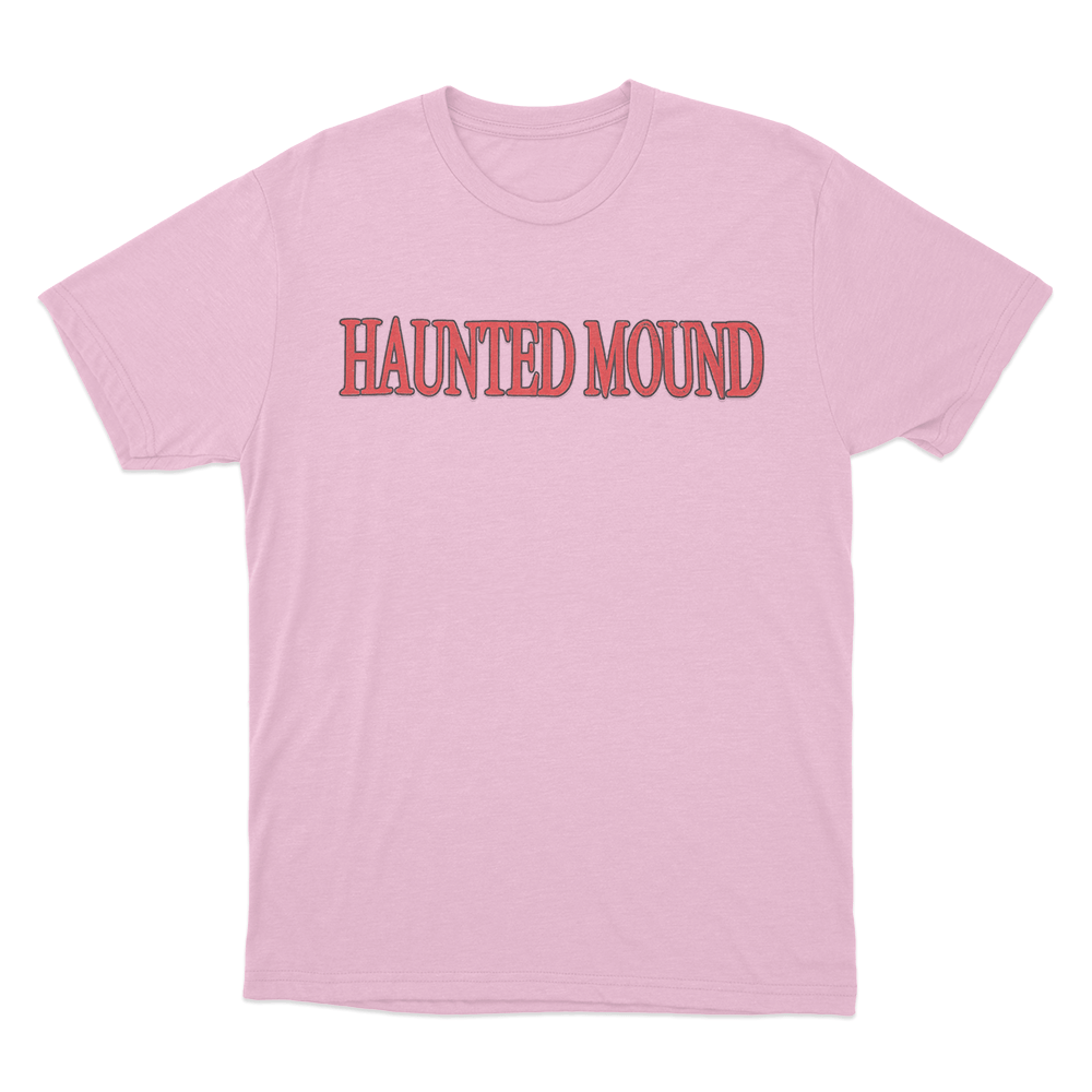 Haunted Text T Shirt Pink Haunted Text T Shirt Pink
