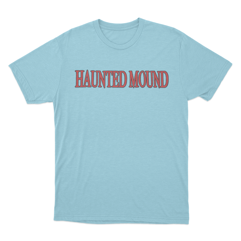 Haunted Text T Shirt Sky Blue Haunted Text T Shirt Sky Blue