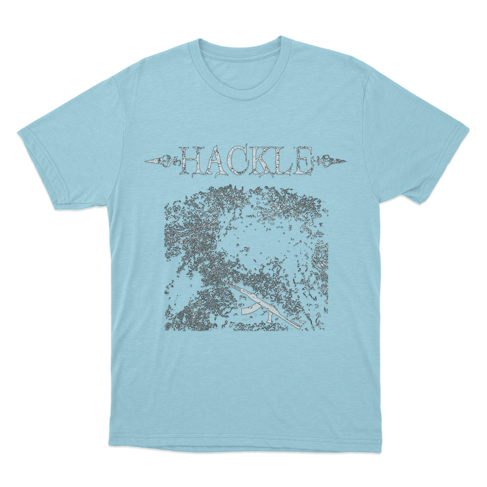 Rifle Print T Shirt Sky Blue Rifle Print T Shirt Sky Blue